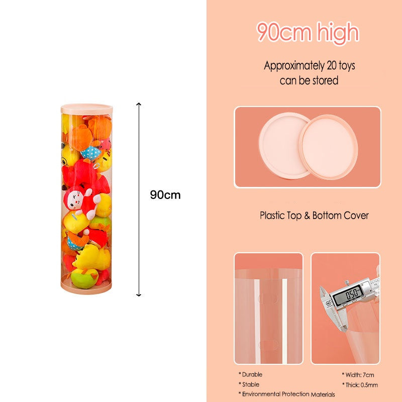Doll Storage Bucket Soft Toys Container Plastic Storage for Cuddly Toys Transparent PVC Storage Container Basket