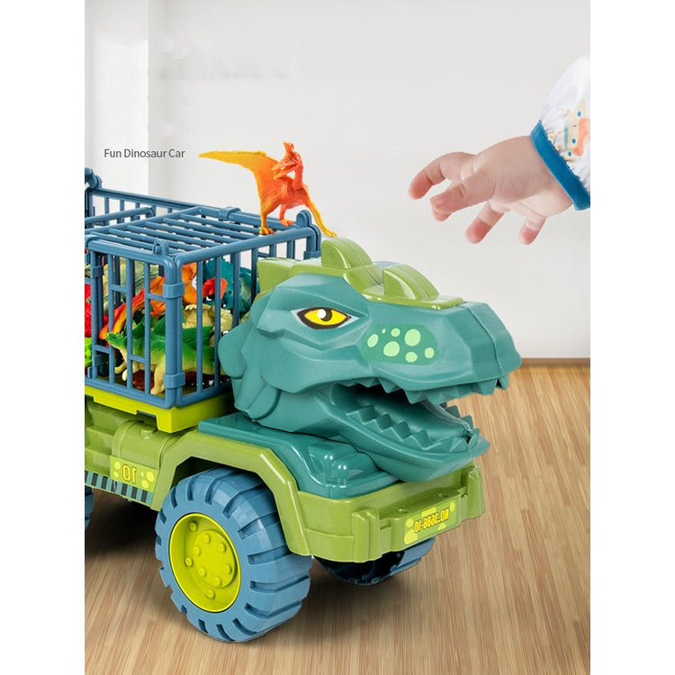 Car Toy Dinosaurs Transport Car Carrier Truck Toy Pull Back Vehicle Dino with Dinosaur Christmas Gift for Kids Children
