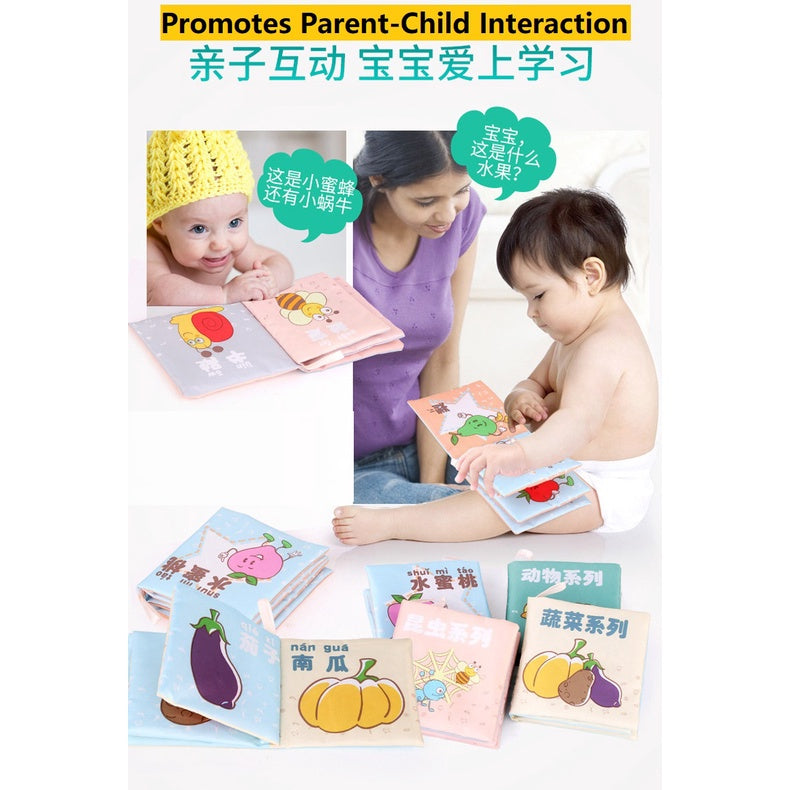 Children Chinese Pinyin Cloth Book Crinkle Sound Kids Storybook Educational Baby Crinkly