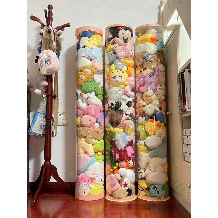 Doll Storage Bucket Soft Toys Container Plastic Storage for Cuddly Toys Transparent PVC Storage Container Basket