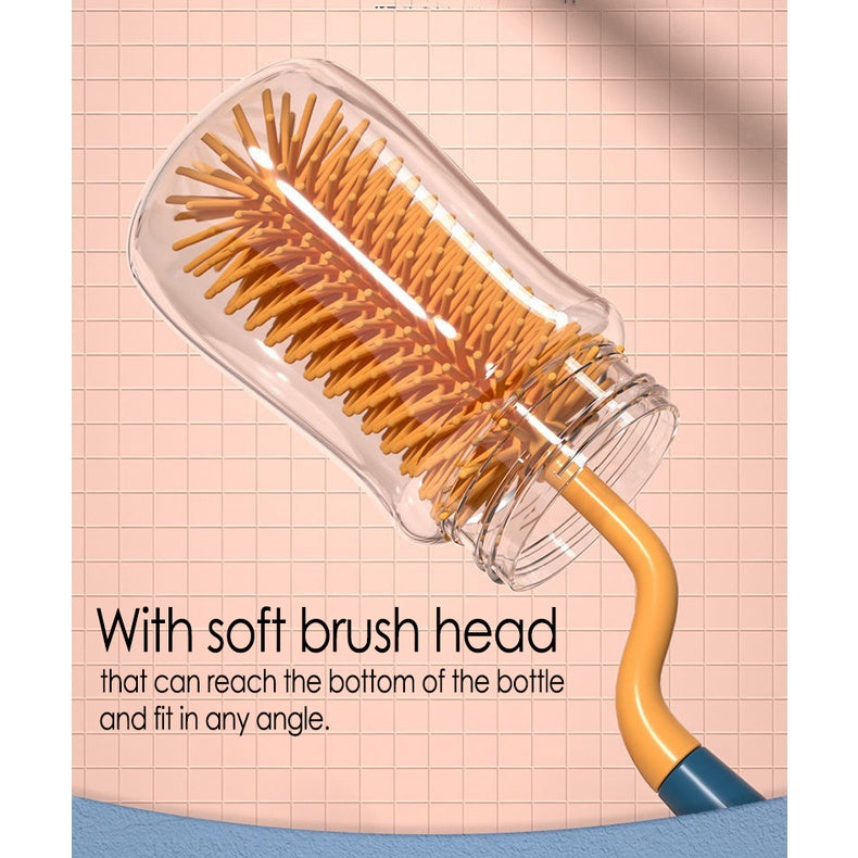 3 In 1 Soft Silicone Bottle Brush 360 Degree Rotary Nipple Brush Baby Bottle Teat Straw Cleaner Multipurpose Set Babies