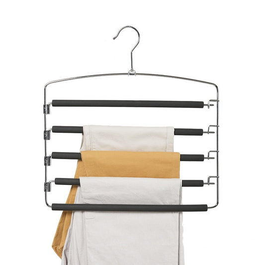 Copy of Copy of Copy of Pants Hanger 5 Layers Stainless Steel Non-Slip Foam Arm Swing Space Saving Clothes Slack Hangers Storage Organizer