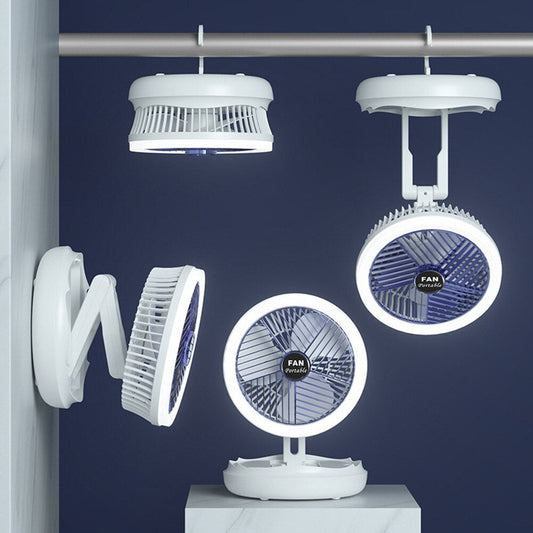 Copy of 4 In 1 Rechargeable Fan Cooling Fan Portable Desktop 1500mAh Telescopic Folding Fan Table Handheld Folding 4 Speed Fan