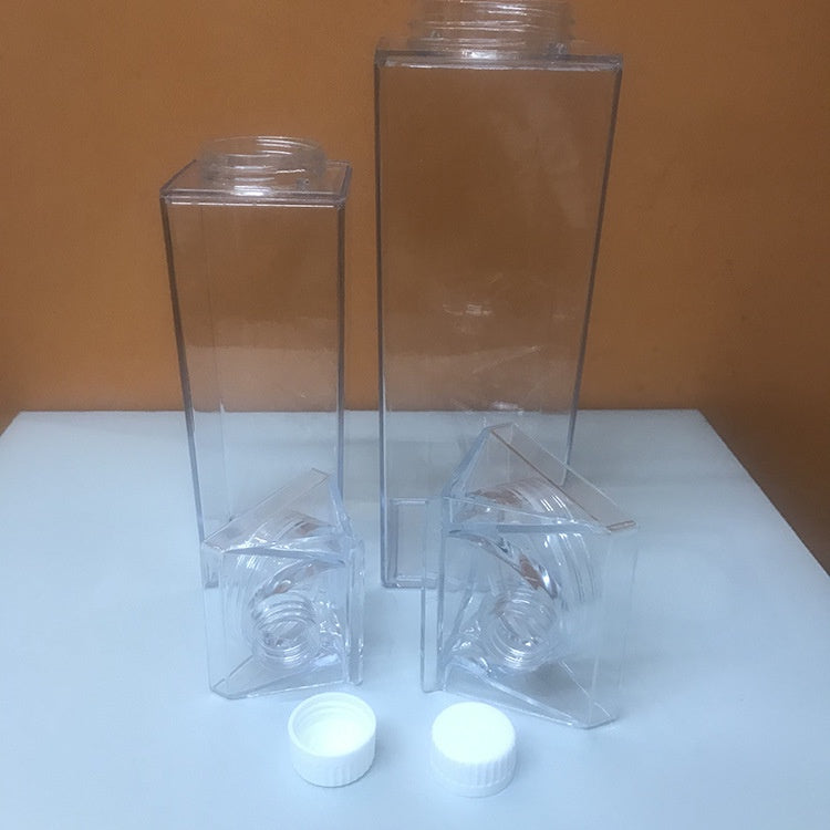 1000ml Square Milk Bottle Clear Transparent Acrylic Bottle Stylish Milk Carton Shaped Water Bottle Milk and Tea