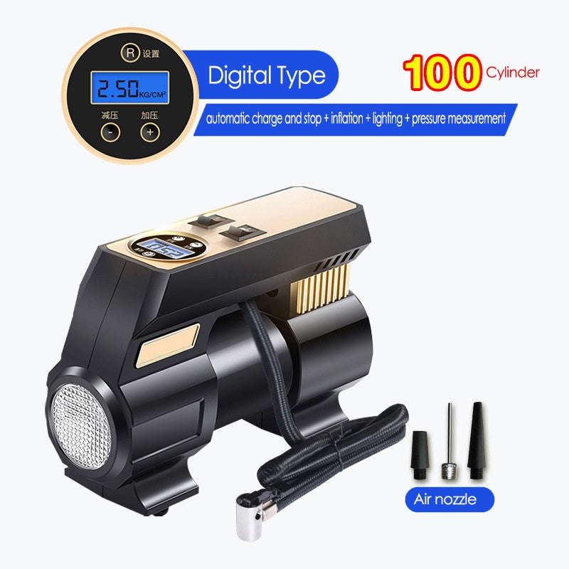 Digital Car Tyre Air Pump Compressor 80 And 100 Cylinder Tire Portable Inflator Fast And Powerful Portability Convenient