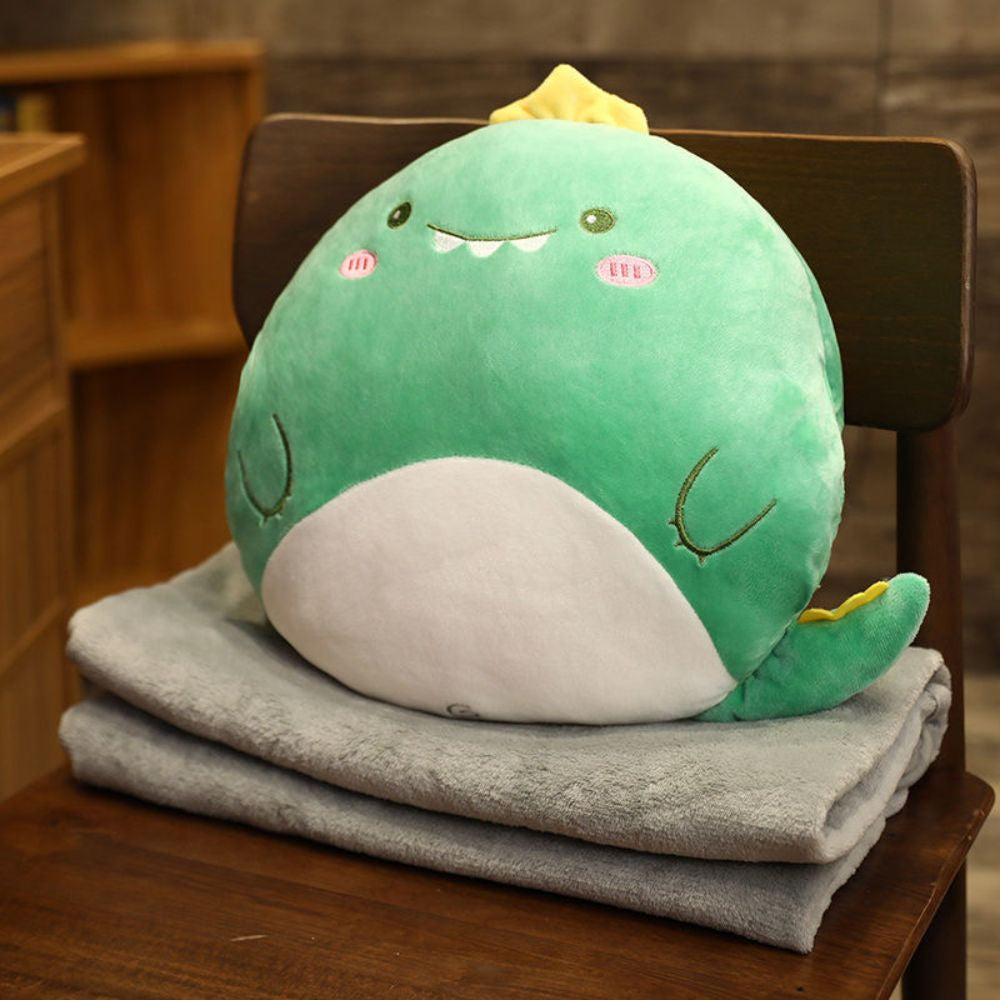 3in1 Cute Animal Pillow Cartoon Hand Warmer With Blanket Office Nap Pillow Multi-Functional Cushion Plush Toy Unisex