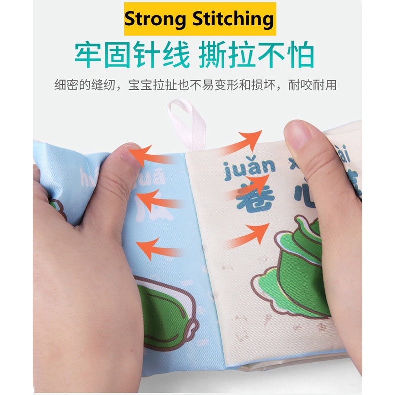 Children Chinese Pinyin Cloth Book Crinkle Sound Kids Storybook Educational Baby Crinkly