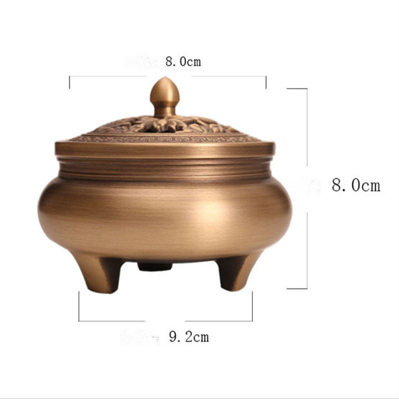 Retro Three Foot Incense Holder Metal Brass Copper Coil Stand Incense Censer Relax Thurible Burner Coil Incense Burner