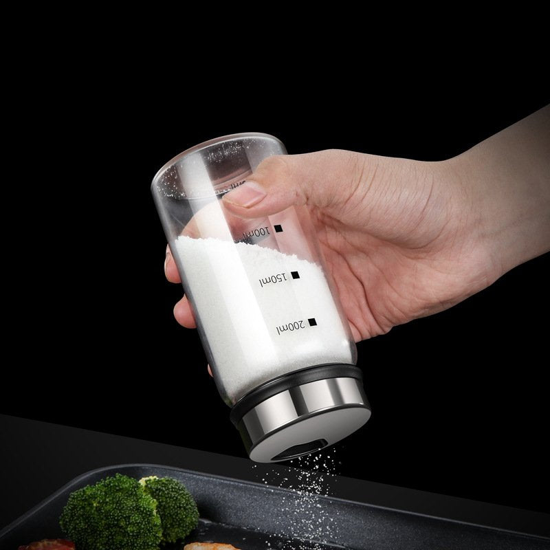 300mL Glass Seasoning Jar With Scale 4 Outlets Spice jars Kitchen Chili Pepper Powder Sprinkling Jar Barbecue Salt Shaker Container
