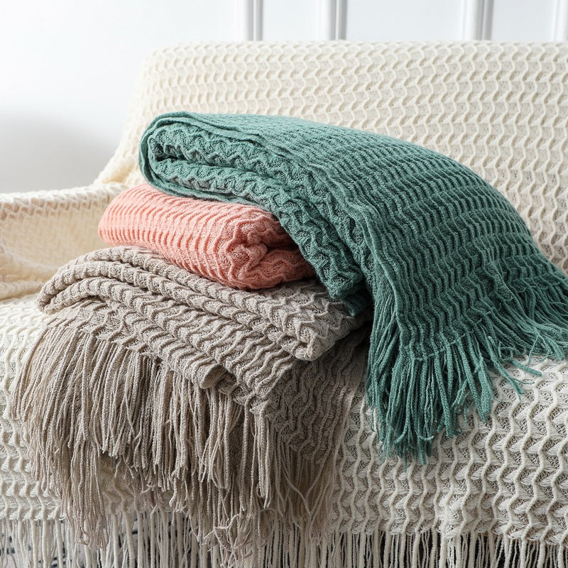 Home Sofa Knitted Blanket Comfortable Blanket Korean Style Throw Soft Blanket Nordic Home Office Blanket