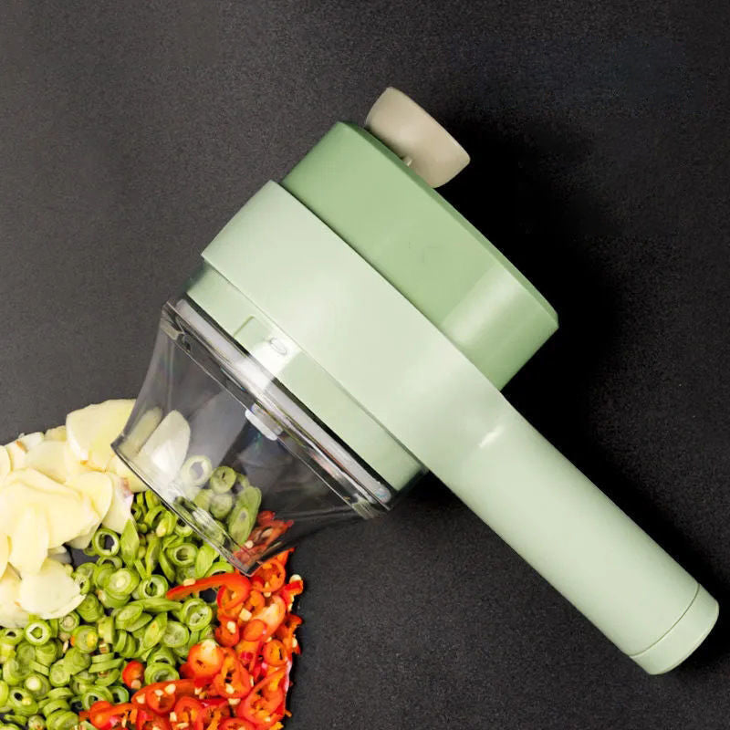 6in1 Gatling Multifunctional Vegetable Cutter Rechargeable Wireless Electric Garlic Mashed Handy Tool Food Cutter Slicer