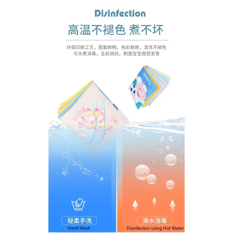 Children Chinese English Pinyin Bilingual Cloth Book Crinkle Sound Kids Storybook Educational Baby