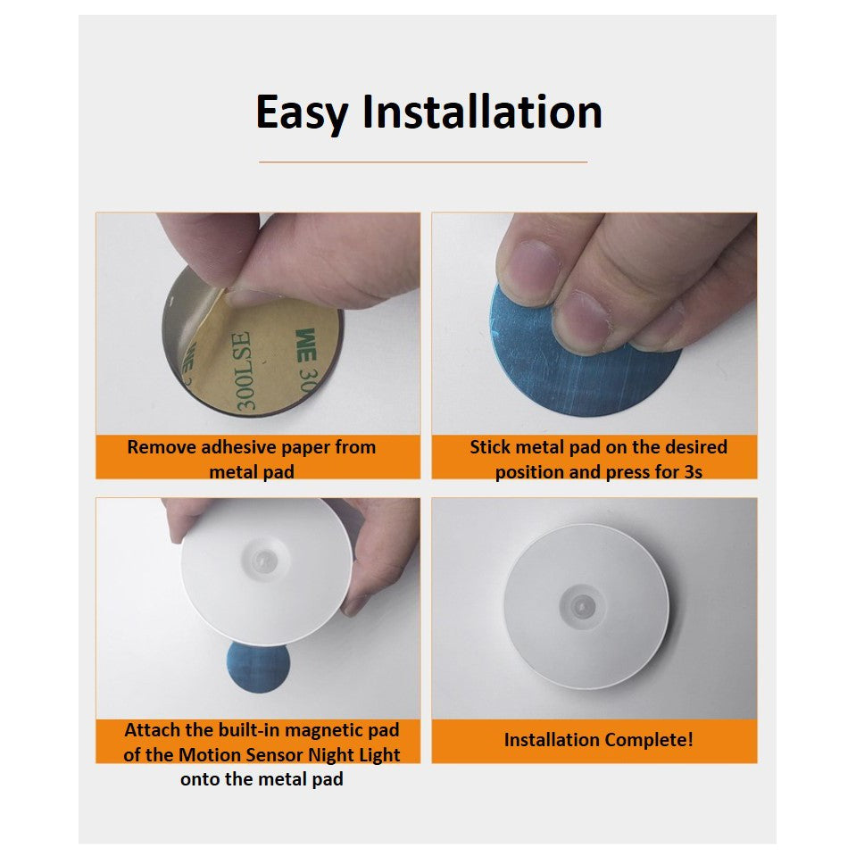 Motion Sensor Night Light Battery Powered Rechargeable Stairway Cupboard Bedroom