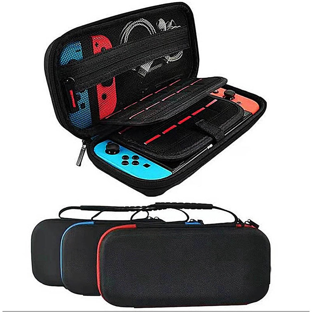 Switch Oled Case EVA Hard Shell Portable Travel Bag for Nintendo Switch Double Compartment Large Zippered Mesh Pocket