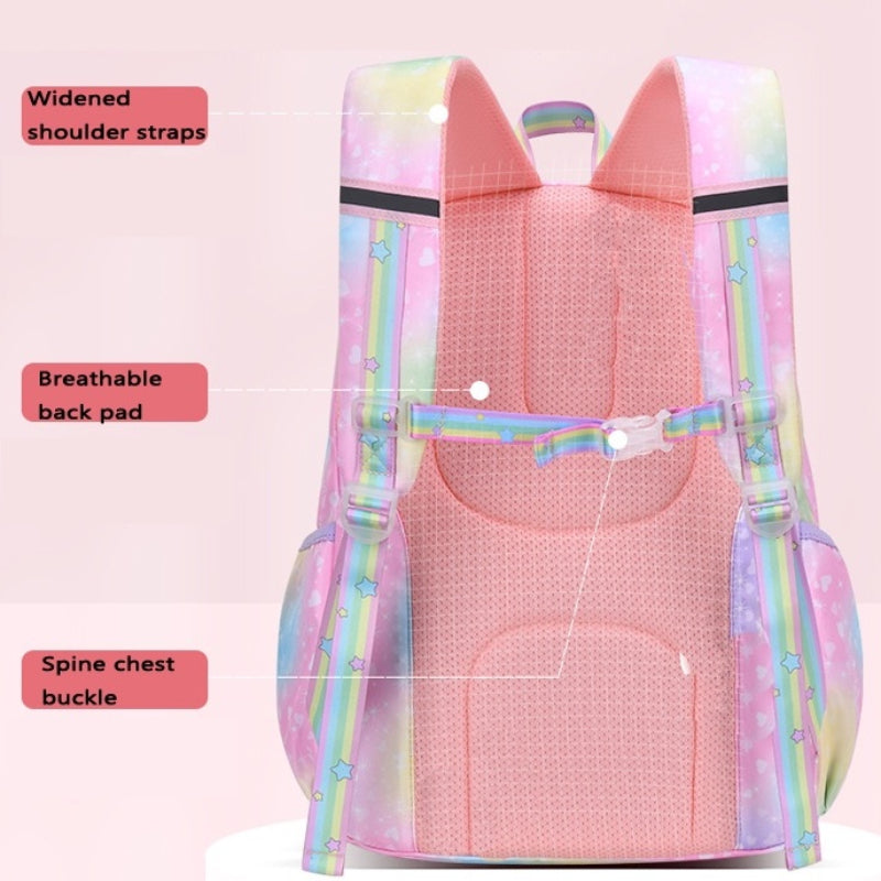 Elementary School Bag Cute Female Ridge Protection Gradient Backpack Waterproof Children's Backpack Bags For Kids School