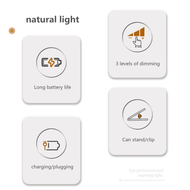 Clip-on LED Eye Protection Desk Lamp USB Rechargeable Touch Desk Lamp Suitable For Students To Read Office Bedroom Desk Lamp