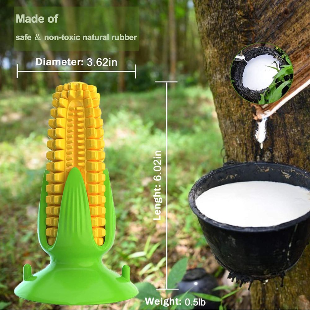 Dog Corn-Shaped Toy With Suction Cup Puppy Chew Cleaning Dental Toy Pet Molar Stick Bite Resistant Interactive Interest