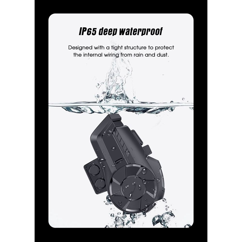 1Pcs Motorcycle FM Radio Helmet Intercom Headset 800M HY-1001 Talking Bluetooth 5.0 Headset with Microphone Waterproof