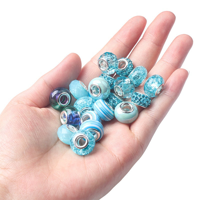 63Pcs DIY Bead Jewelry Making Kit Bracelet Necklace Ring Mermaid Pearl Charms Handmade Pendants and Bangles Toy Box Set