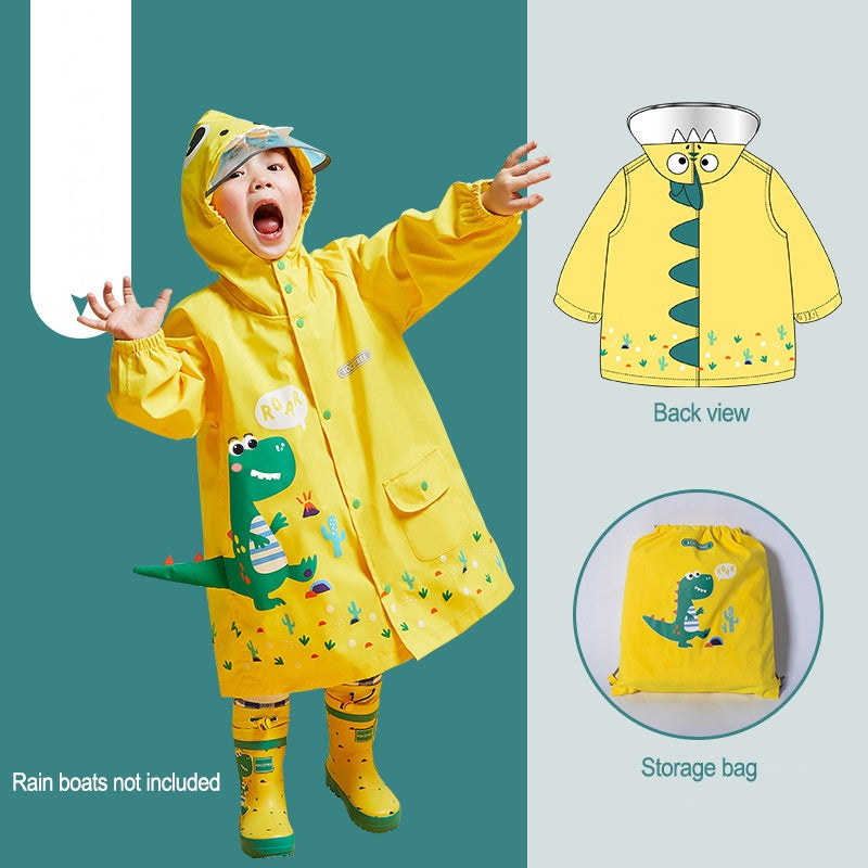 Children Raincoat For Boys Girls Primary School Kindergarten Rainwear Dinosaur Unicorn Raincoat Only
