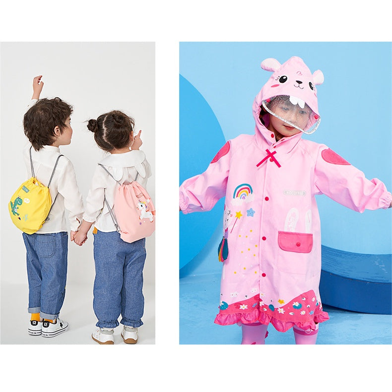 Children Raincoat For Boys Girls Primary School Kindergarten Rainwear Dinosaur Unicorn Raincoat Only