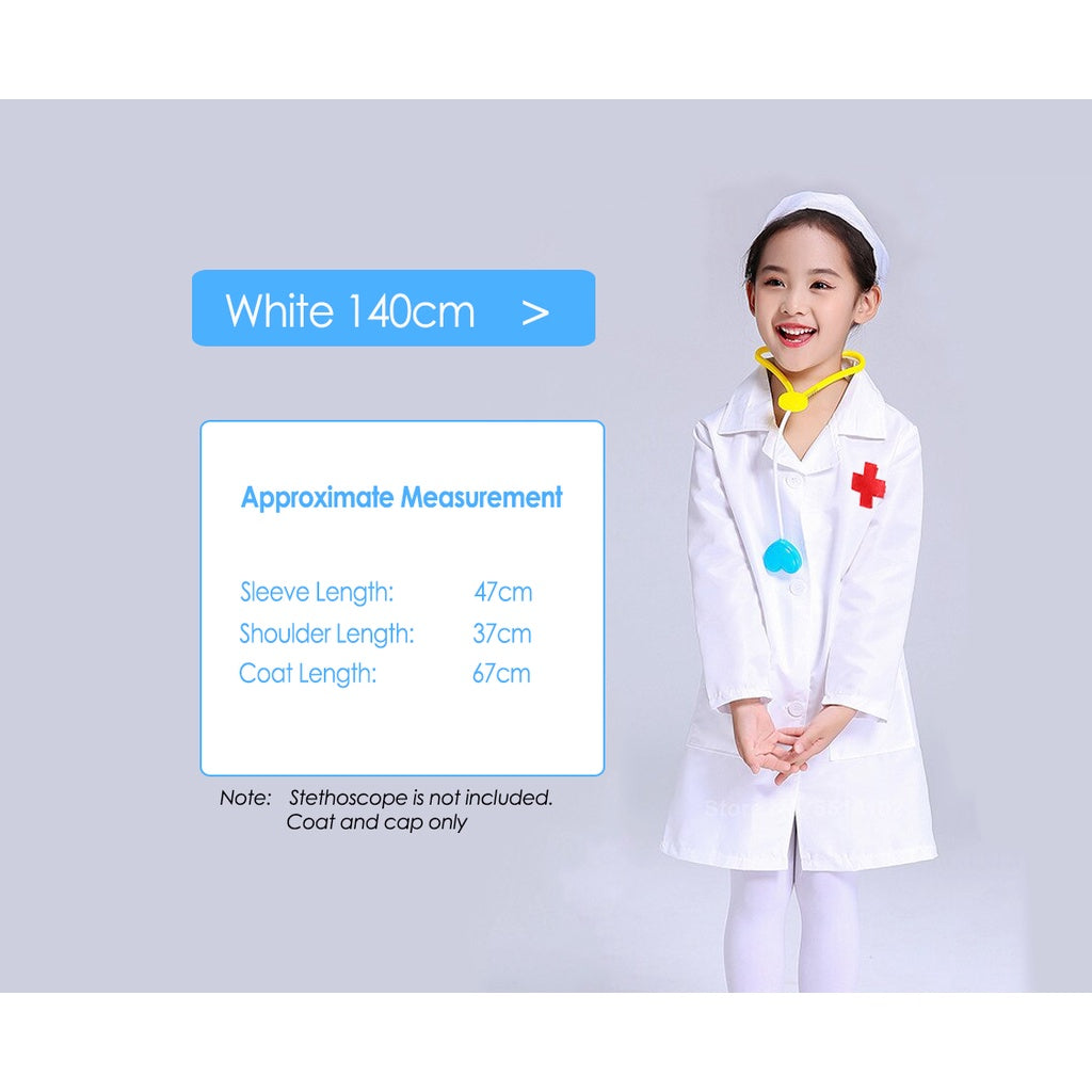 Unisex Kids Doctor Nurse Uniforms Role Play Costume for Girl Boys Nurse Doctor Surgeon Coat Children Cosplay Party Toys