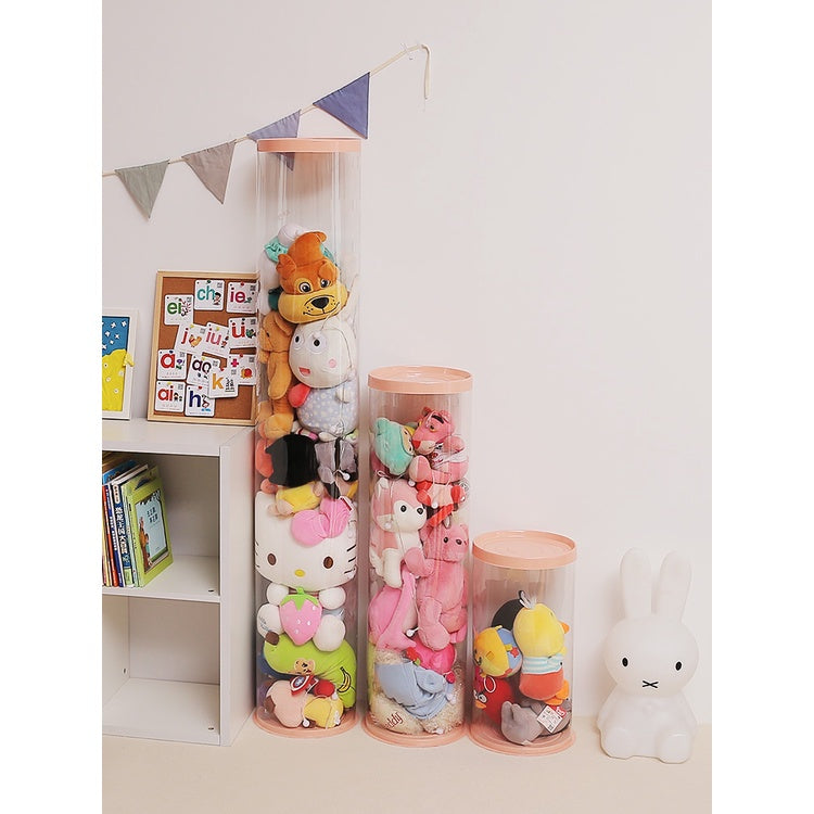 Doll Storage Bucket Soft Toys Container Plastic Storage for Cuddly Toys Transparent PVC Storage Container Basket
