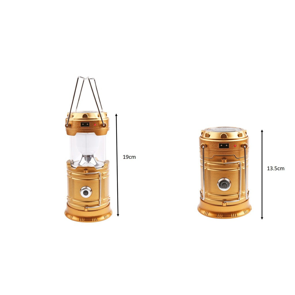 Solar Rechargeable Camping Lantern Hiking Tent Light Flashlight USB Camp Compact Emergency Outages And Blackouts Light