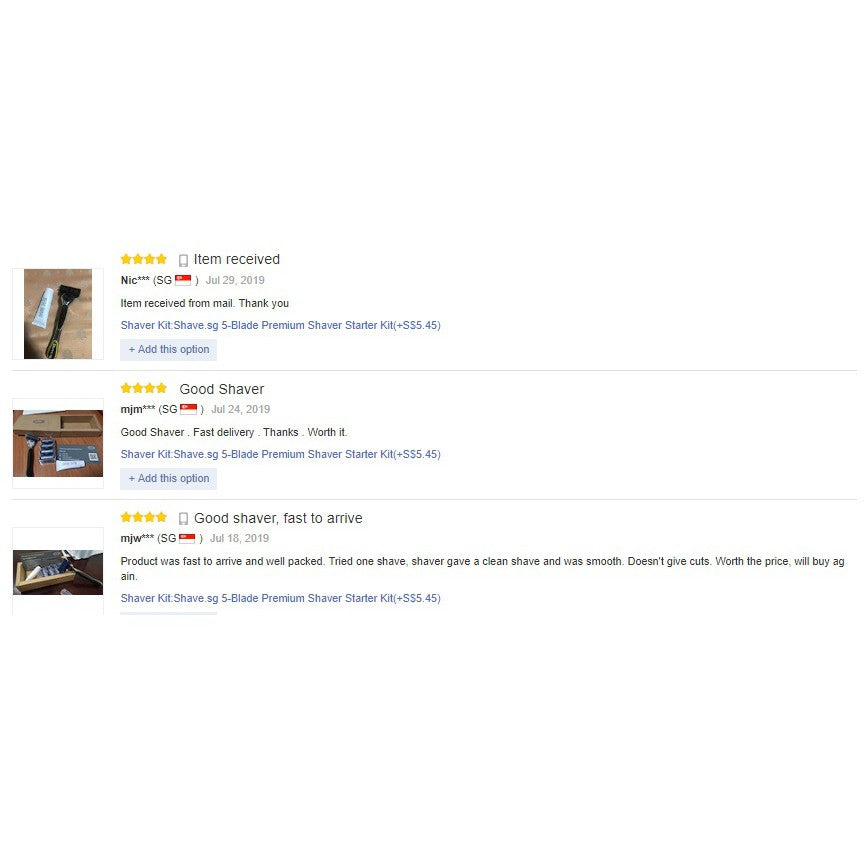 Copy of Shave.sg premium shaver razor 4 refills alternative of Gillette or Gilette refill