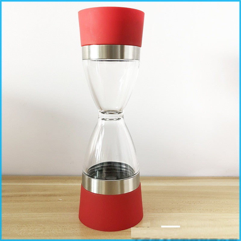 2-in-1 Salt pepper spice grinder seasoning mill shaker kitchen container hourglass ceramic