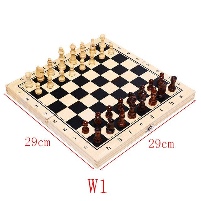 Top Quality Chess Set Wooden Folding Magnetic Solid Wood Chessboard Magnetic Pieces Entertainment Board Games Children