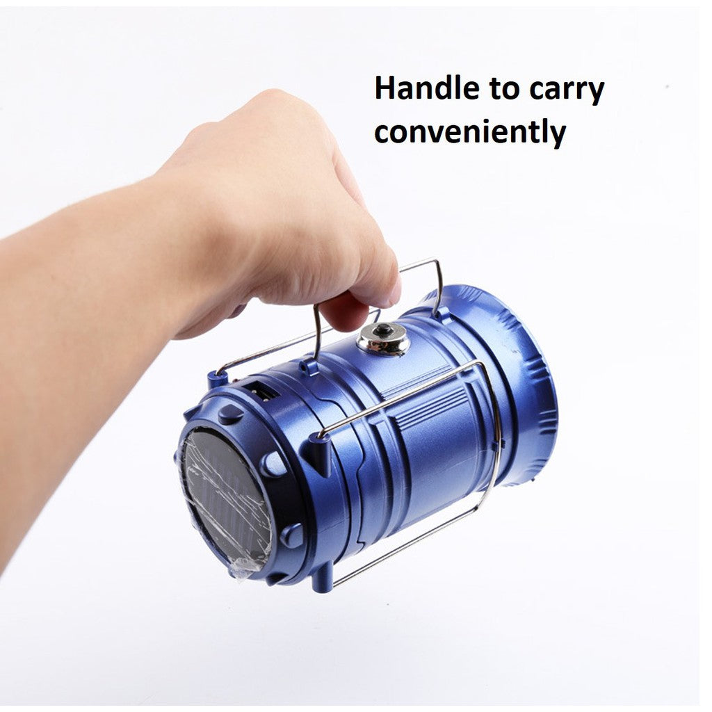 Solar Rechargeable Camping Lantern Hiking Tent Light Flashlight USB Camp Compact Emergency Outages And Blackouts Light