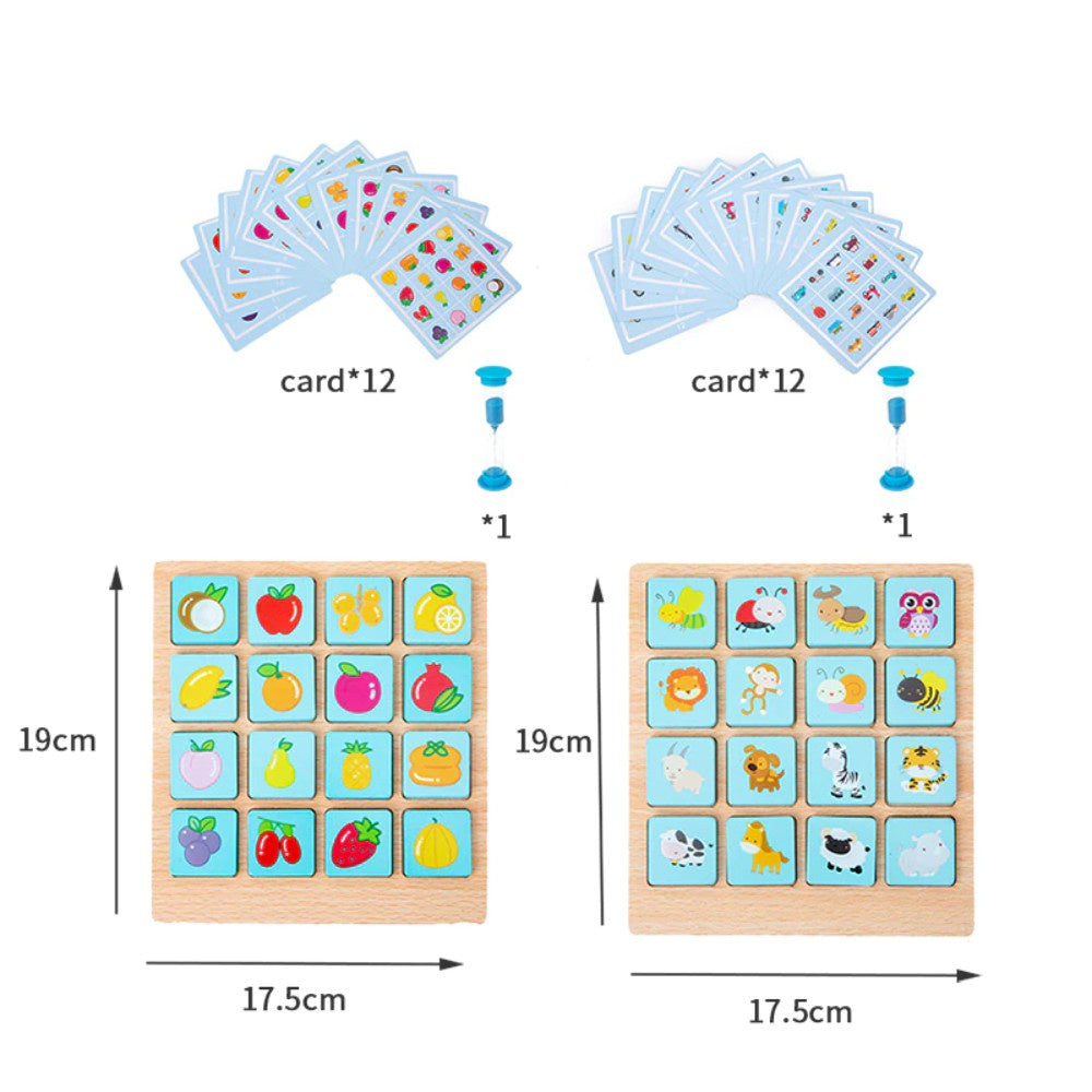 Montessori Right Brain Development Training Card Photographic Memory Board Early Education Instant Memory Grid Board