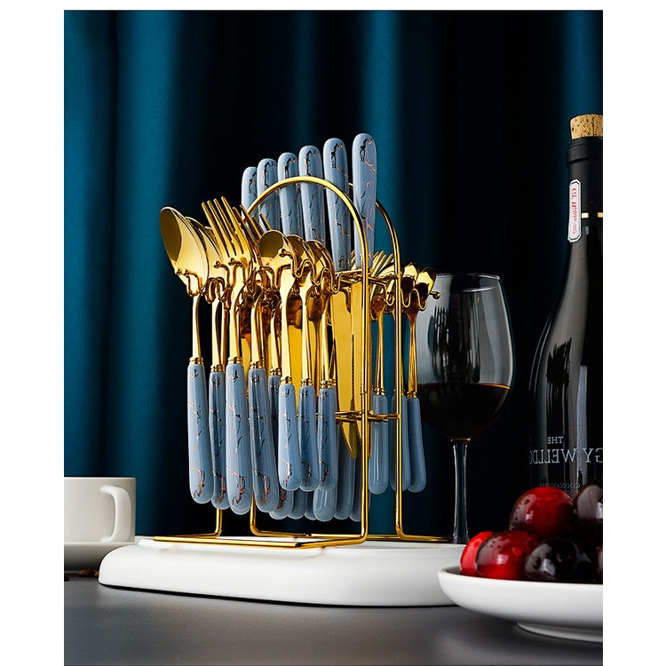 24 Pcs Stainless Steel Cutlery Set Table Knife Fork Spoon Kitchen Tableware Silverware Sets Made Of High Quality Grade