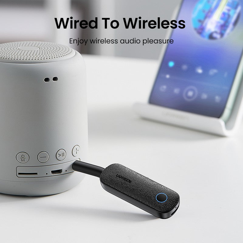 UGREEN 2-in-1 Bluetooth Transmitter Receiver Bluetooth 5.0 Wireless 3.5mm Adapter Low Latency for Car/PC/Smartphone/Tablet