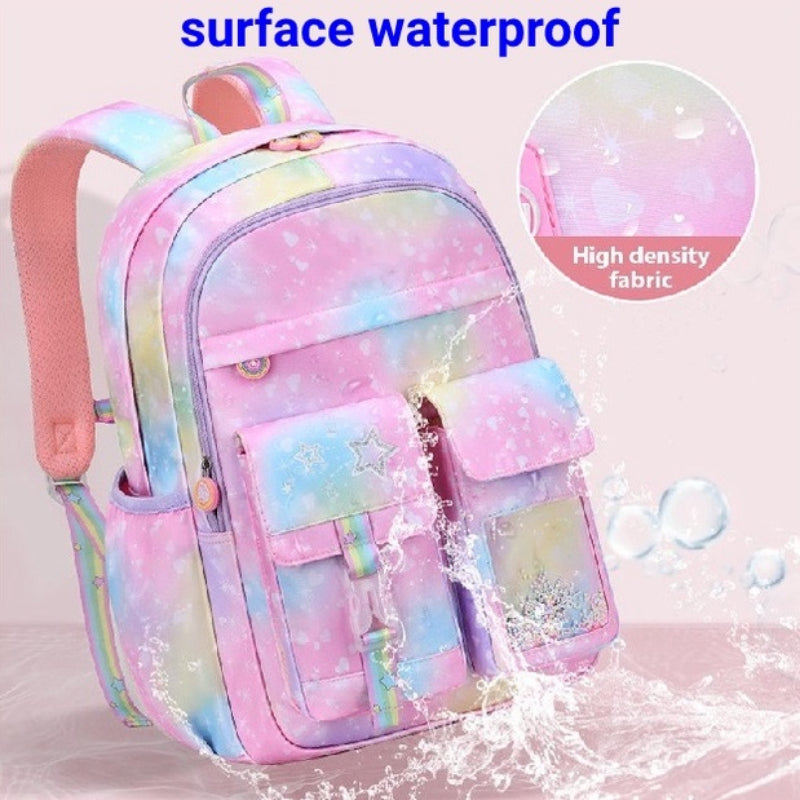 Elementary School Bag Cute Female Ridge Protection Gradient Backpack Waterproof Children's Backpack Bags For Kids School