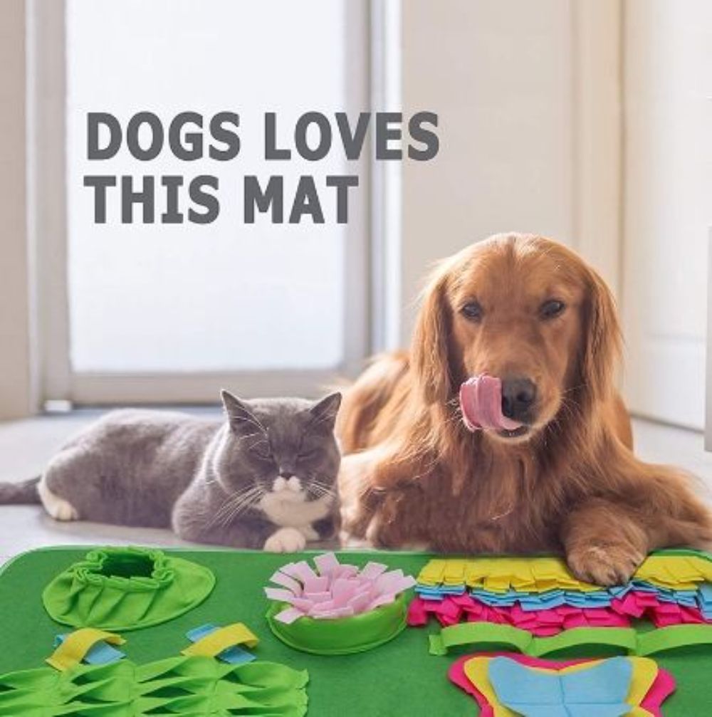 Snuffle Mat Interactive Dog Toys Bowl for Boredom Pet Dog Cat Feeding Games Treat Dispensing Puzzles Mat for Large Small