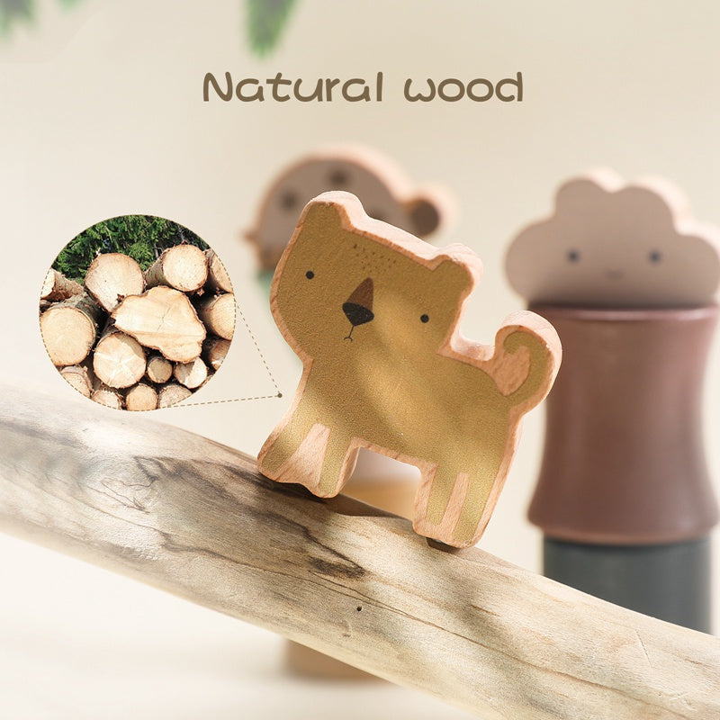 1Set Montessori Toys Busy Board Games Balancer For Children Learning Education Baby Memories Animal Shape Stacking Toys