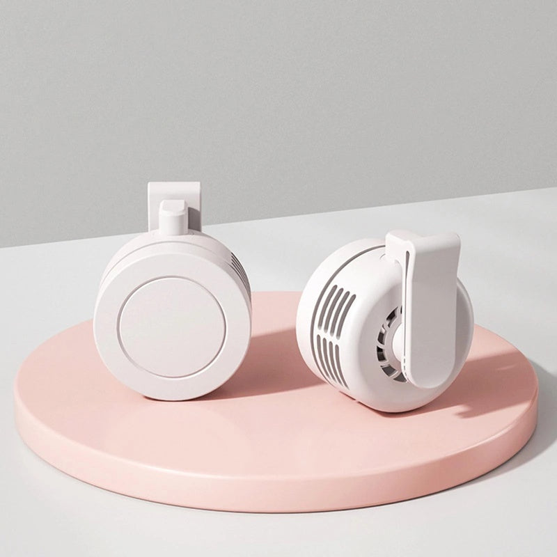 3 Colors Wearable USB Mini Fan Portable Mute Three Gears Wind Fans Adjustable Bladeless Clip-on Air Cooler 360 ° Adjust