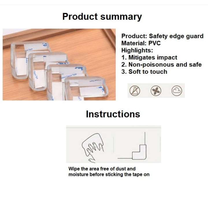 Copy of Baby Safety Table Corner Guard protect against Right Angle sharp edges with Cushion and Bumper