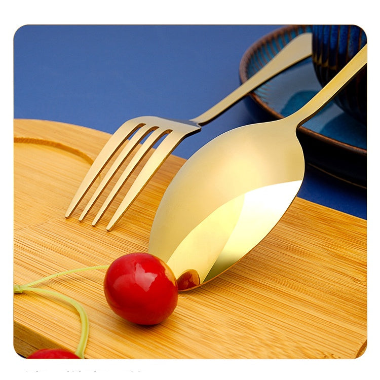 24 Pcs Stainless Steel Cutlery Set Table Knife Fork Spoon Kitchen Tableware Silverware Sets Made Of High Quality Grade