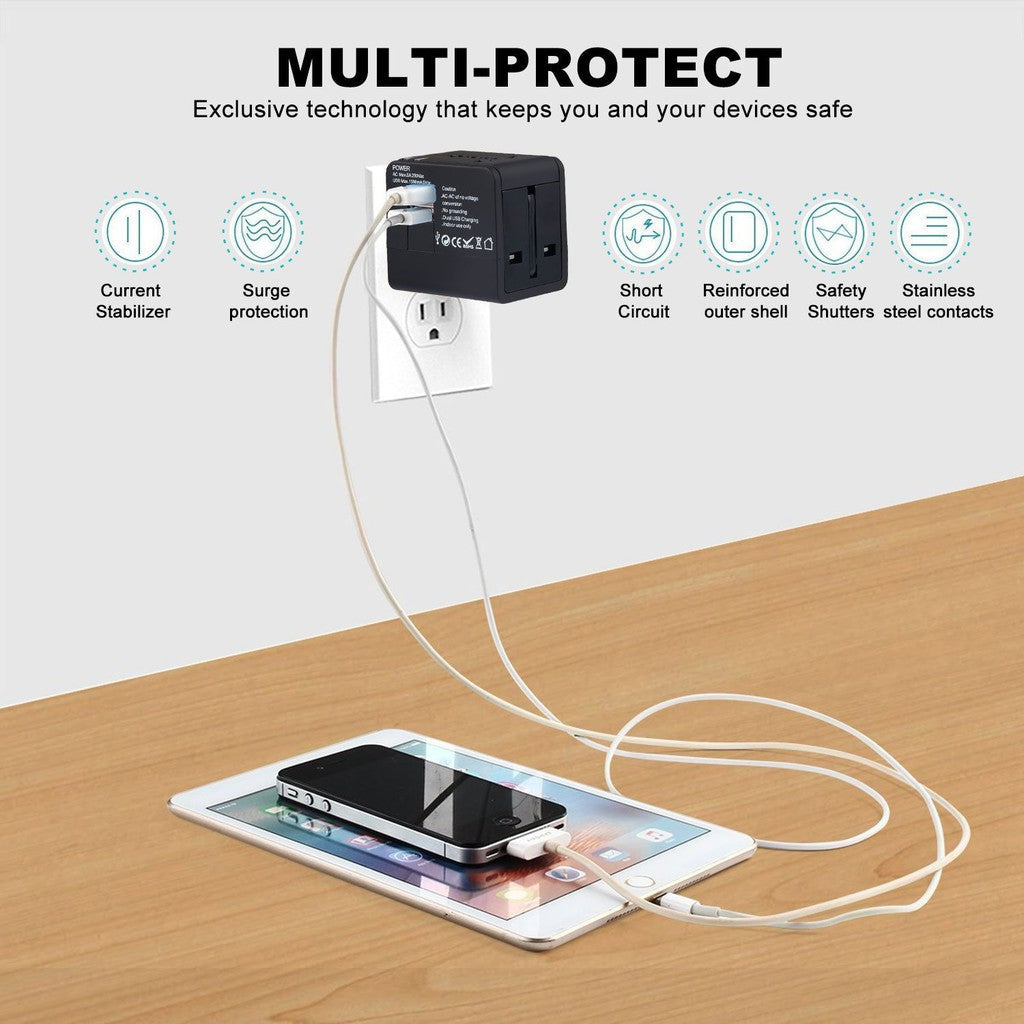 Copy of Copy of Universal Travel Adaptor overseas phone USB port power plug charger