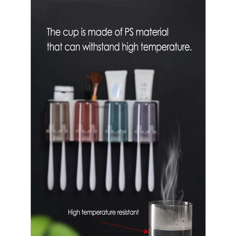 Copy of ECOCO Wall Mount Household Automatic Toothpaste Dispenser Toothbrush Holder Wall Mount Bathroom Accessories Set Rack