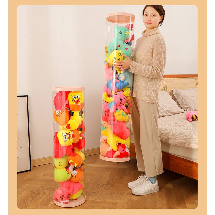 Doll Storage Bucket Soft Toys Container Plastic Storage for Cuddly Toys Transparent PVC Storage Container Basket