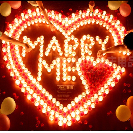 Tealight candles flower petals for Valentine, proposal / surprise / confession