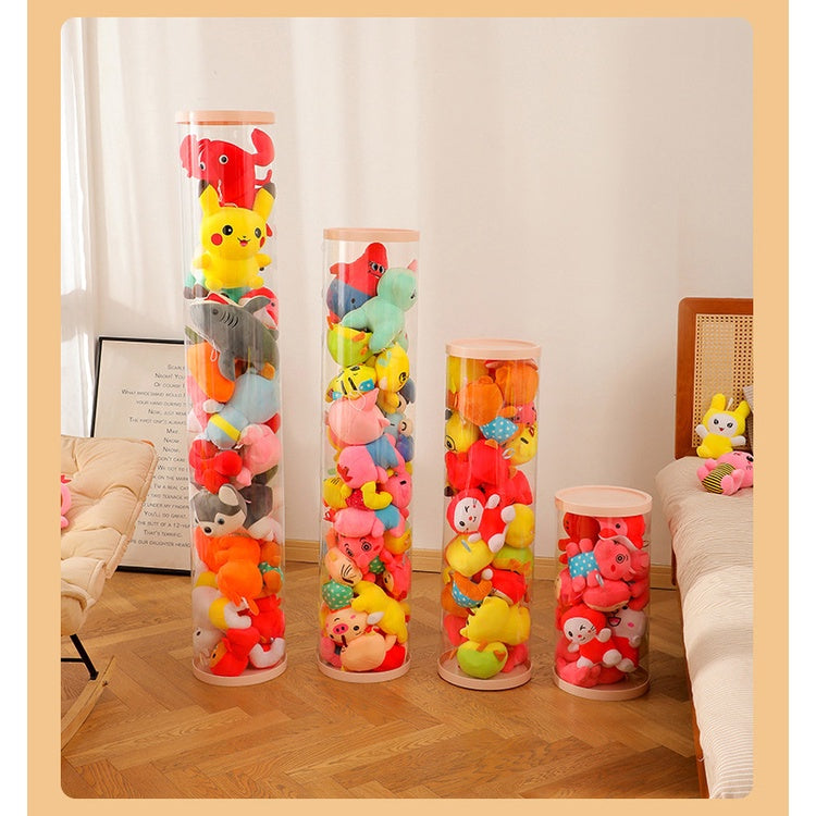 Doll Storage Bucket Soft Toys Container Plastic Storage for Cuddly Toys Transparent PVC Storage Container Basket