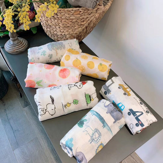 Premium Baby Swaddle Cotton or Bamboo Muslin Cloth Towel Blanket Soft Breathable