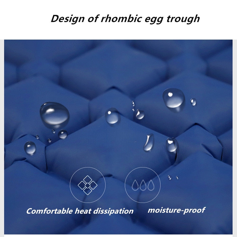 Outdoor Inflatable Mattress Diamond Ultra-Light Camping Mat Hiking Air Cushion Portable Sleeping Mat Waterproof Comfort