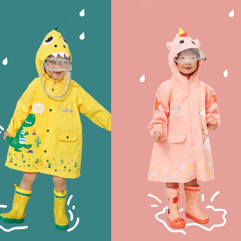 Children Raincoat For Boys Girls Primary School Kindergarten Rainwear Dinosaur Unicorn Raincoat Only