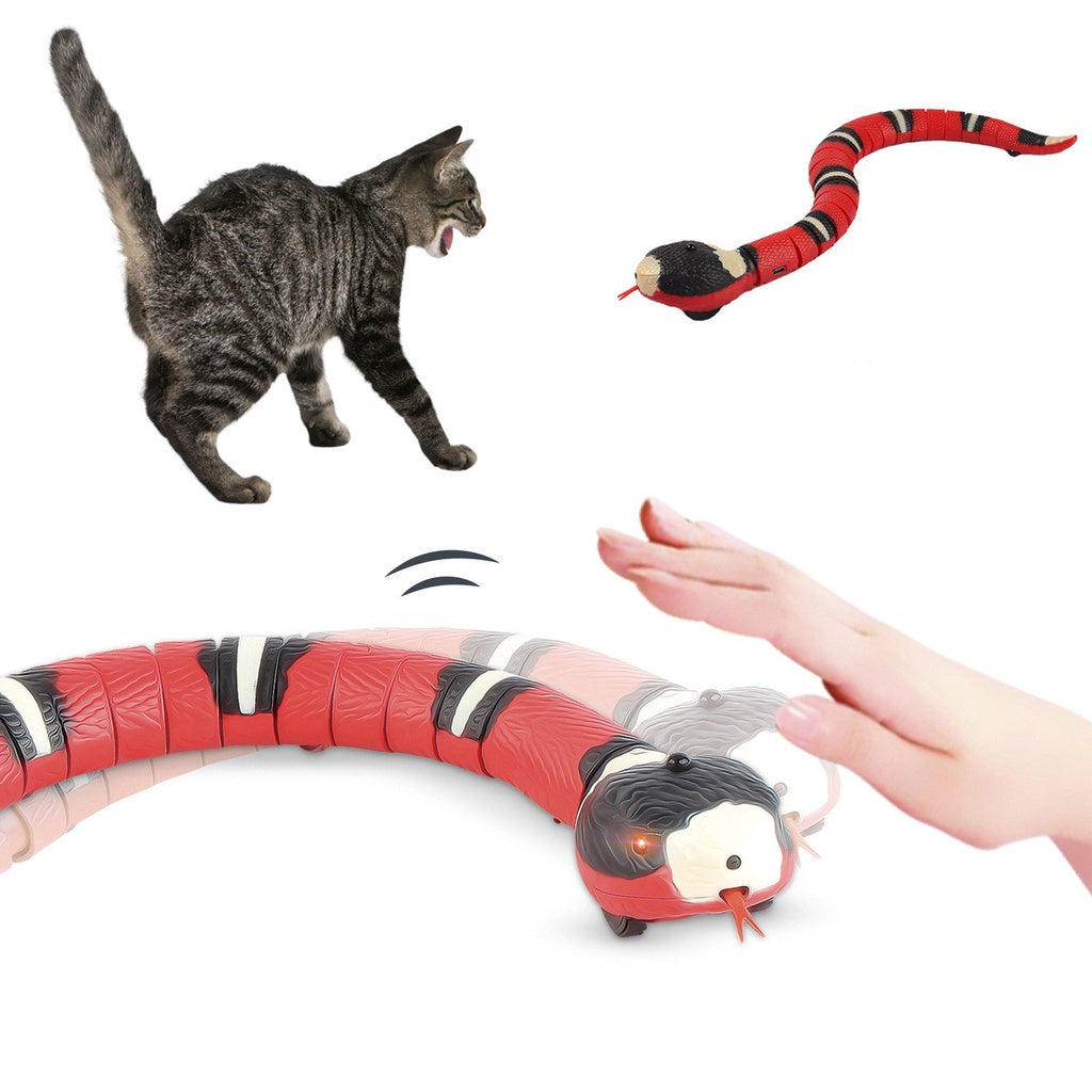 Smart Cat Toys USB Rechargeable, Electronic Sensing Snake Pet Toy For Cats And Kitten Remote Control Induction Snake
